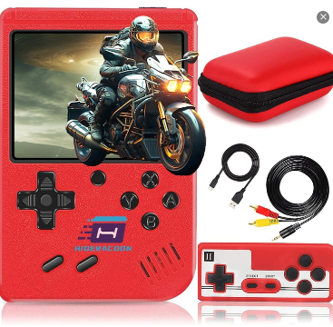 Retro Handheld Game Console, Mini Arcade Machines Built-in 400 Classical FC Games, Portable Handheld Video Games for Kids and Adult, Gameboy Console Box Support TV Output. (Red 1)